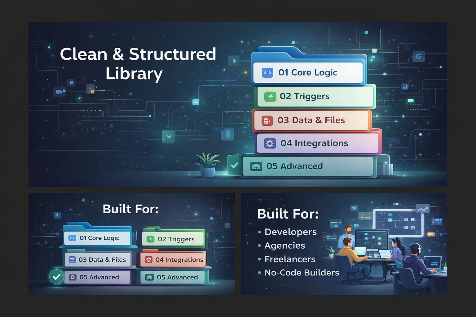 Organized n8n workflows library structure