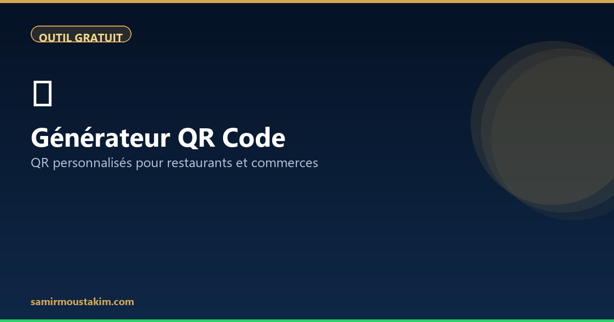 Générateur QR Code — menu, WhatsApp, paiement